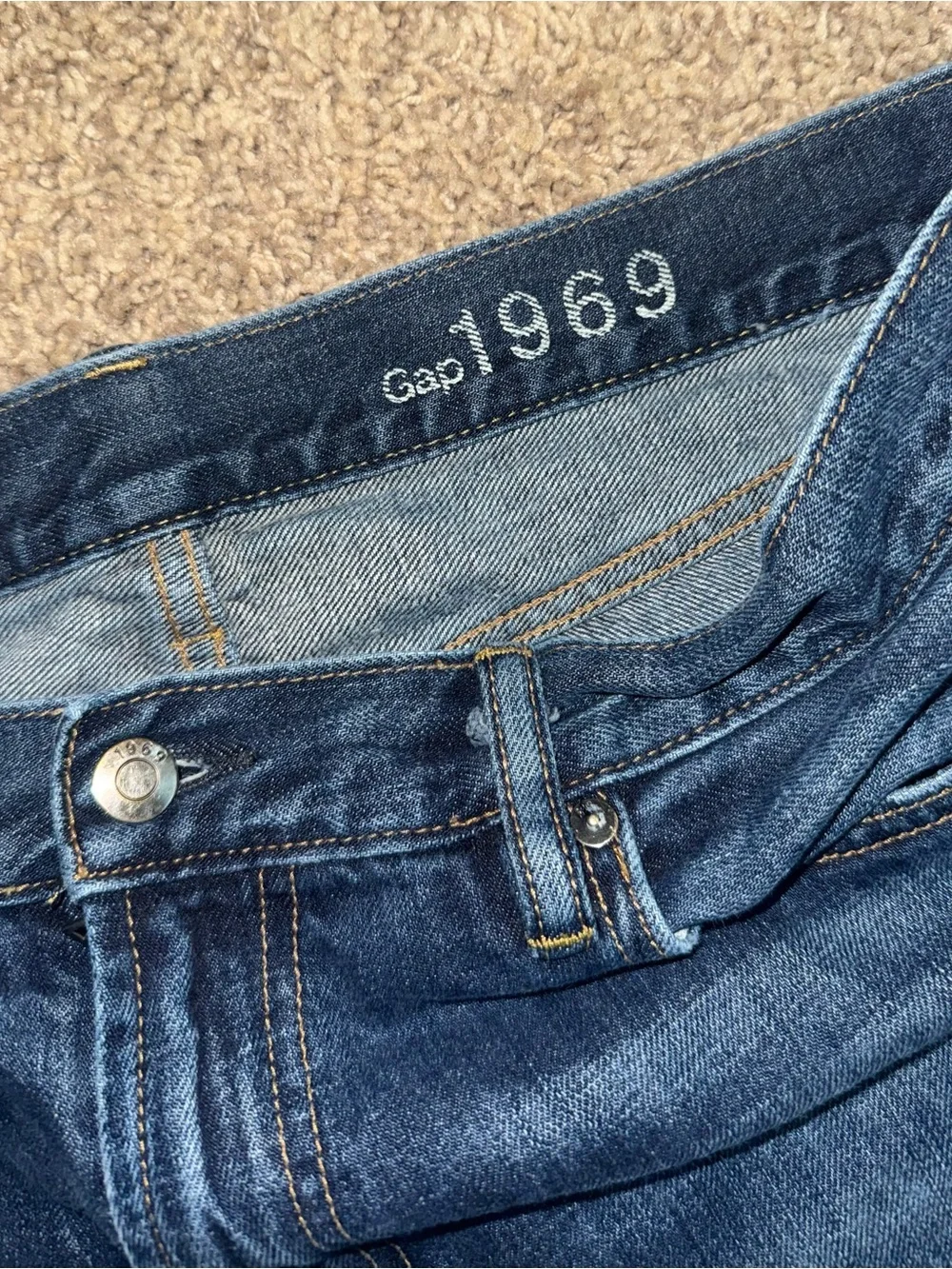 Men's Straight-Leg Dark Blue Denim Jeans 35x34